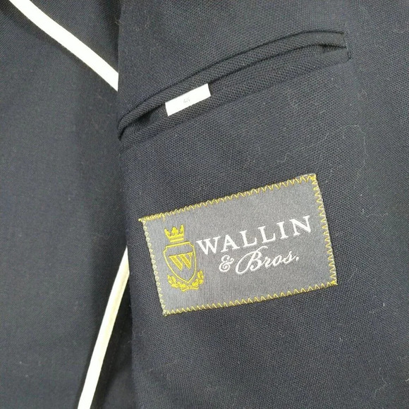 Wallin Bros Wool Blazer Sports Jacket Two Button Men Size 42 L Blue - Picture 7 of 10